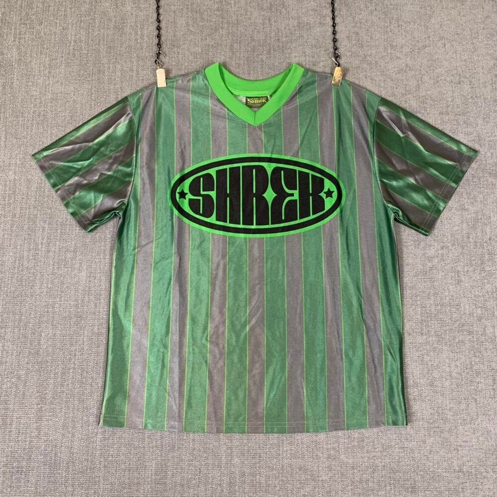 Y2K Shrek green striped green jersey Movie promo NWT